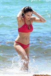 Bethenny Frankel in a Pink Bikini - Beach in Miami 05/29/2021