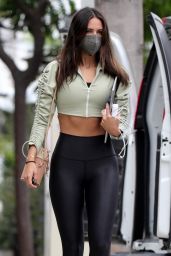 Eiza Gonzalez in Black and Short Olive Jacket - Zinque Cafe in West Hollywood 05/13/2021