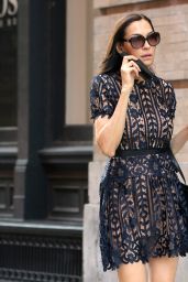 Famke Janssen in a Black Faux Dress and Flats - NYC 05/21/2021