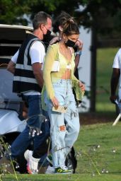 Hailey Rhode Bieber Wears a Sheer Top - Miami 05/02/2021