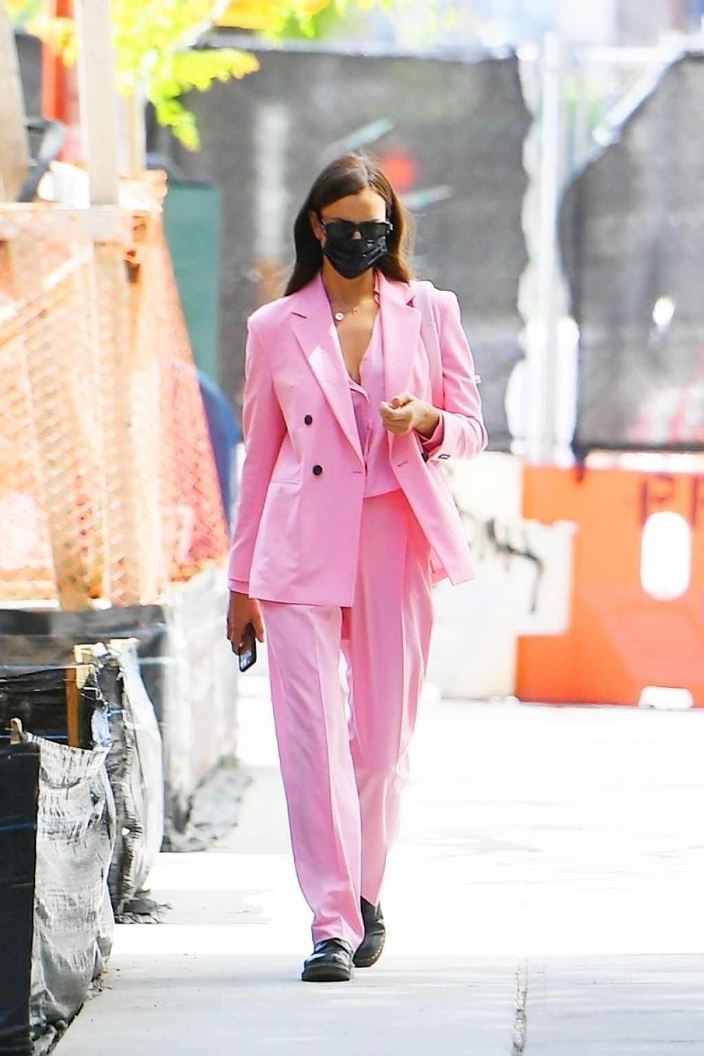 Irina Shayk in a Pastel Pink Suit - New York 05/14/2021 • CelebMafia