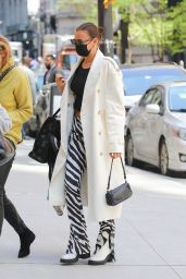 Irina Shayk Wears Zebra-Print Pants - New York 05/11/2021
