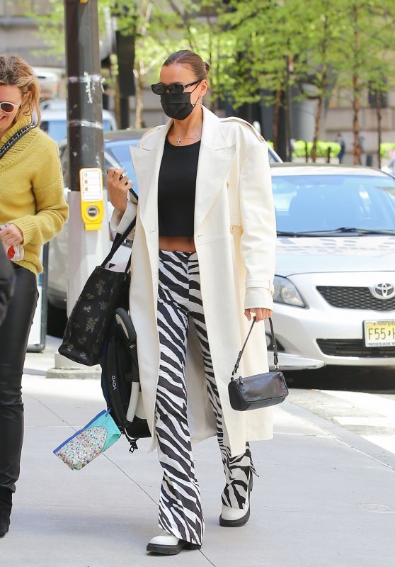 Irina Shayk Wears Zebra-Print Pants - New York 05/11/2021