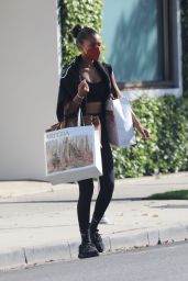 Jasmine Tookes in Workout Clothes - Shopping in Beverly Hills 05/26/2021