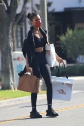 Jasmine Tookes in Workout Clothes - Shopping in Beverly Hills 05/26/2021
