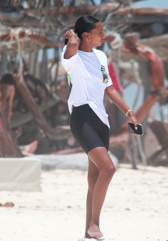 Jasmine Tookes on the Beach in Tulum 05/05/2021