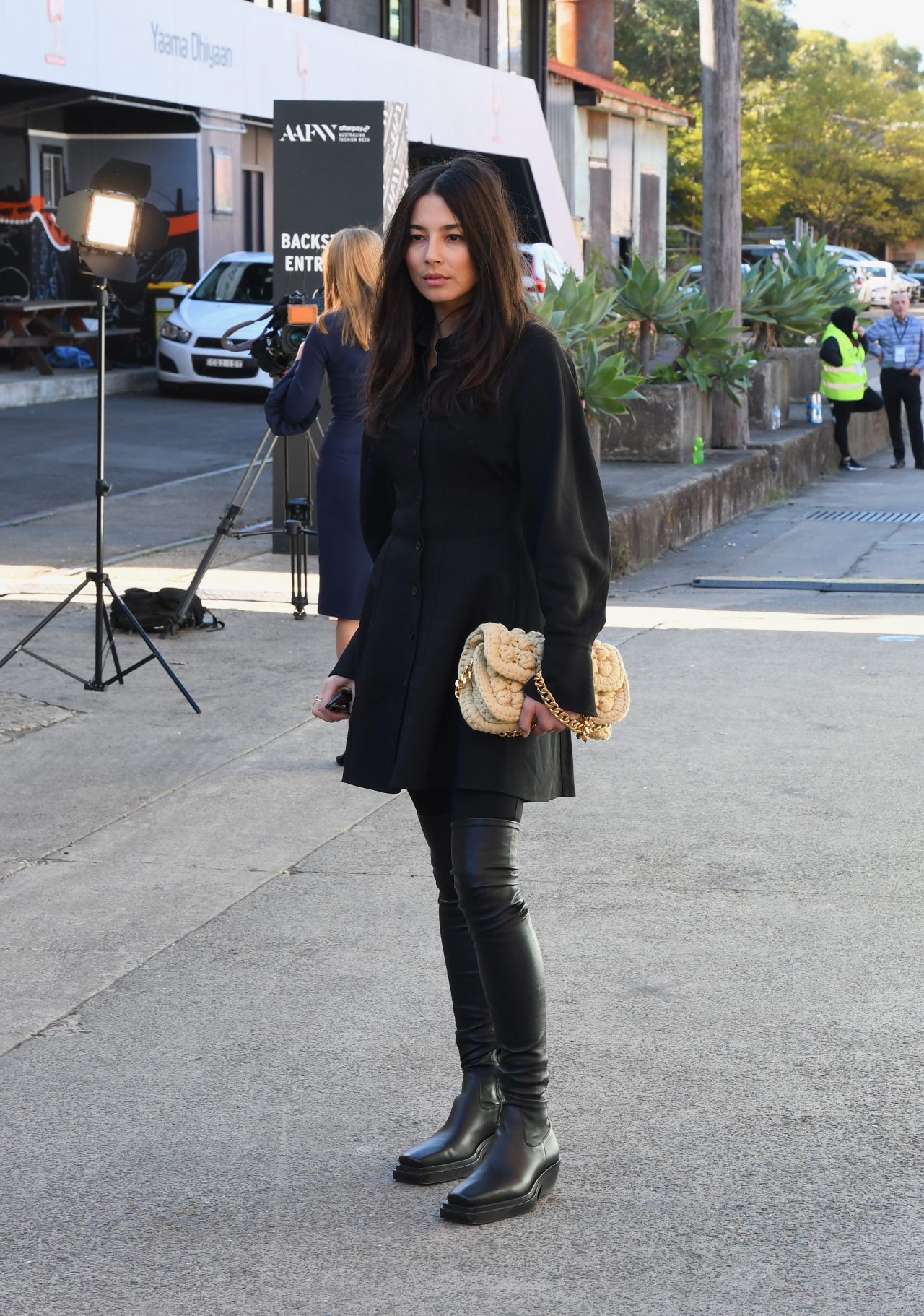 Jessica Gomes parades her designer Goyard handbag around Sydney