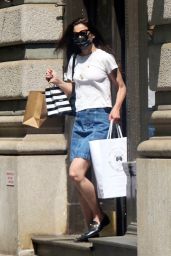 Katie Holmes in a Jean Skirt - Shopping in NYC 05/21/2021