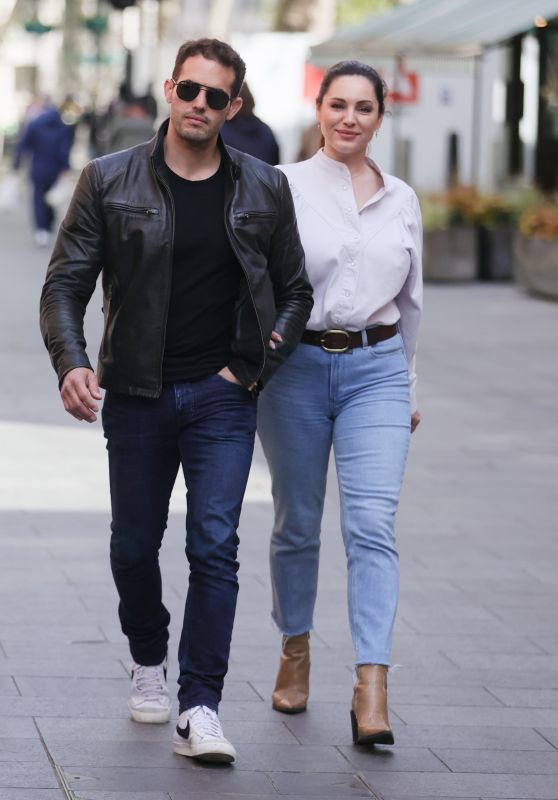 Kelly Brook in Tight Denim and White Blouse in London 05/12/2021