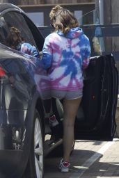 Lady Gaga Wearing Short Shorts and a Tie-Dye Hoodie With Nike