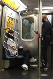 Lily Allen and Husband David Harbour Riding the Subway in NYC 05/05/2021