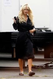 Lily James - "Pam and Tommy" Filming Set in Los Angeles 05/11/2021