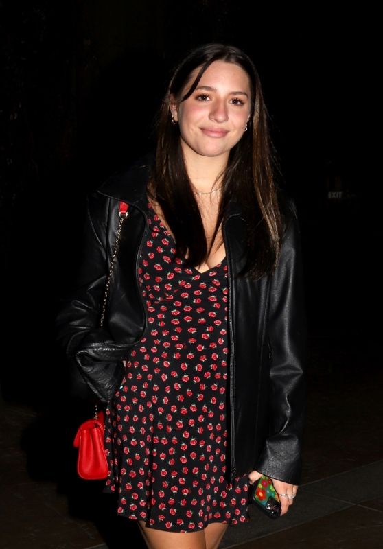 Mackenzie Ziegler in a Floral Dress and Leather Jacket - Century City 05/14/2021