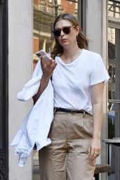 Maria Sharapova in a White Tee, Khaki Pants and White Sneakers - NYC 05/26/2021