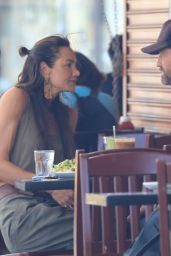 Morgan Brown and Gerard Butler at Kings Road Cafe in West Hollywood 05/06/2021