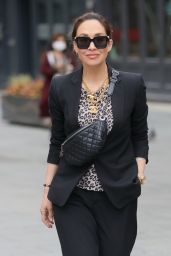 Myleene Klass in a Black Trouser Suit and a Printed Top 05/06/2021
