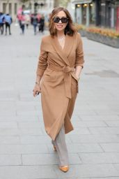 Myleene Klass in Caramel Colour Belted Coat and Healed Shoes 05/08/2021