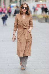 Myleene Klass in Caramel Colour Belted Coat and Healed Shoes 05/08/2021