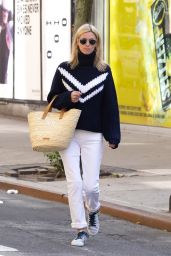 Nicky Hilton Wears Black Turtleneck Sweater and Rolled Up White Jeans - NYC 05/25/2021