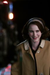 Rachel Brosnahan on the Set of 