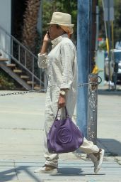 Regina King Carrying a Purple Leather Gucci Purse - Shopping in West Hollywood 05/19/2021