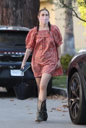 Rumer Willis in a Floral Print Dress and Cowboy Boots 05/19/2021