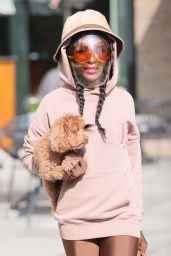 Sinitta in Tights and a Vogue Hoodie - ITV Studios in London 05/18/2021