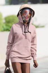 Sinitta in Tights and a Vogue Hoodie - ITV Studios in London 05/18/2021