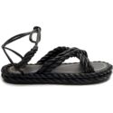 Valentino the Rope Ankle-Tie Leather Sandals