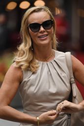 Amanda Holden in a Beige Midi Dress - London 06/17/2021