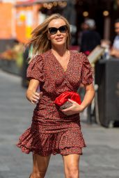 Amanda Holden in a Red Floral Wrap-Front Dress - London 06/07/2021