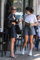 Ashley Benson Wears Black Leather Jacketand Mini Skirt - Los Angeles 06/16/2021
