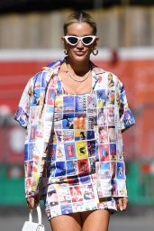 Ashley Roberts in a Multi-Coloured Graphic Mini Dress and a Matching Blazer 06/16/2021