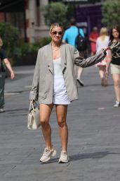Ashley Roberts in White Shorts and Top With Blazer - London 06/15/2021