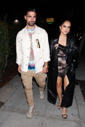 Becky G in a Lingerie-Style Dress at Delilah in West Hollywood 06/12/2021