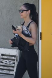 Cara Santana in a Black Sports Bra and Matching Leggings - LA 06/14/2021