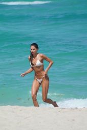 Debbie St. Pierre in a White Bikini at the Beach in Miami Beach 06/10/2021