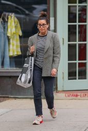 Gina Gershon in Casual Outfit at Footlocker in New York 06/01/2021