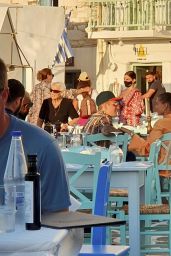 Hailey Rhode Bieber and Justin Bieber at a Restaurant on a Greek Island 06/28/2021