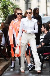 Hailey Rhode Bieber and Justin Bieber - seen leaving the Dinand par Ferdi Restaurant in Paris 06/20/2021