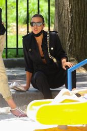 Irina Shayk in an All-Black Ensemble in NYC 06/10/2021