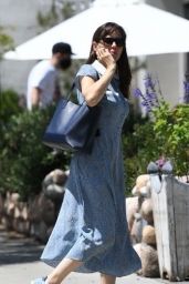 Jennifer Garner in a Blue Floral Dress - Brentwood 06/22/2021