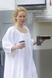 Jennifer Lawrence Wearing a Flowing White Gown - "Red, White and Water" Set in New Orleans 06/10/2021