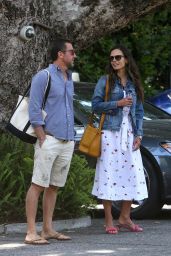 Jordana Brewster and Mason Morfit at the Bel Air Hotel 06/27/2021