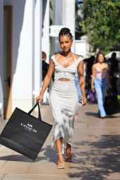 Karrueche Tran at The Grove in West Hollywood 06/28/2021