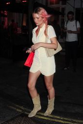 Lottie Moss in a Mini Buttoned Up Dress - Christabel’s in London 06/10/2021
