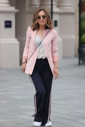 Myleene Klass in a Chic Pink Blazer and Striped Trousers - London 06/04/2021