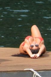 Nicole Scherzinger in a Red Bikini in Italy 06/29/2021