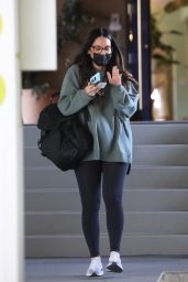 Olivia Munn in a Comfy Sweatshirt and Leggings - Santa Monica 06/14/2021