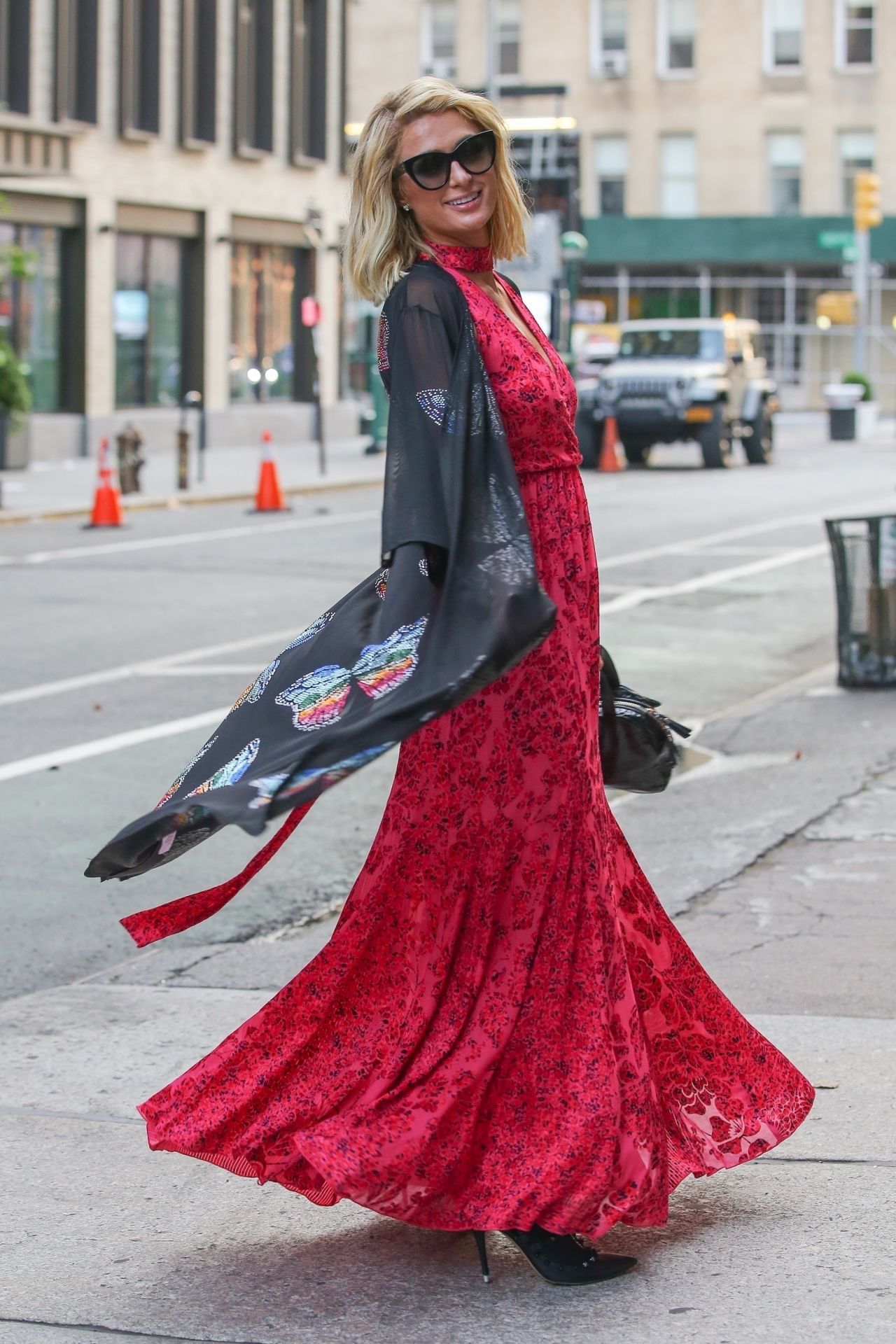 Paris Hilton in an Elegant Floral Dress - New York City 06/22/2021 ...
